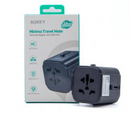 AUKEY PA-TA01 Black uniwersalny podróżny adapter sieciowy 2xUSB+1xUSB C | 7.8A | pasuje w 150 krajach - 1220043 - zdjęcie 2
